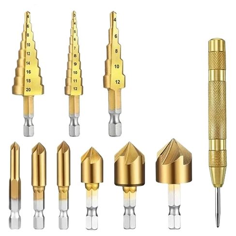 Countersink Drill Bit Set Counterbore Drill Stepped Pagoda Drill Center Punch Titanium Chamfer Tool Woodworking Drilling Tools (Size : 26 PCS) in Saudi Arabia