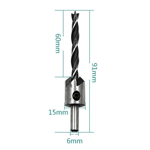 SHOKHI 4PCS Conical Drill Bit Countersink Drill Woodworking Drilling Pilot Holes HSS Chamfer Bit Set Counterbore Cutter Screw Hole Dril in Saudi Arabia