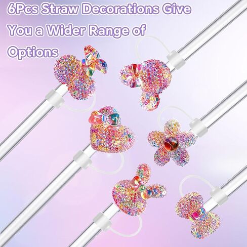 Straw Cover Cap,6PCS Straw Toppers for Stanley Cup, Compatible With 30oz & 40oz Tumblers 10mm Reusable Silicone Accessories,Ideal Gifts for Friends in Kuwait