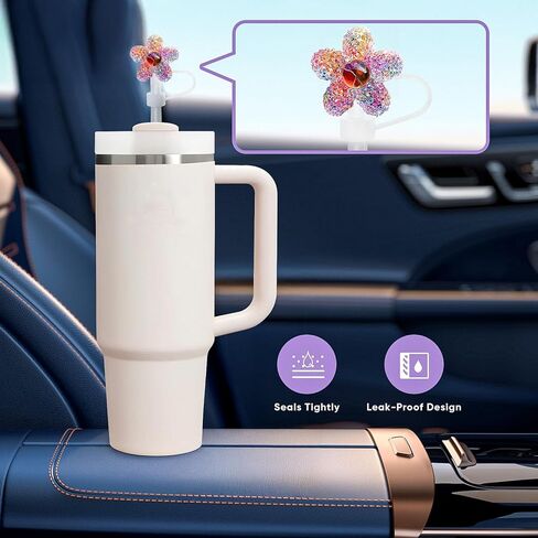 Straw Cover Cap,6PCS Straw Toppers for Stanley Cup, Compatible With 30oz & 40oz Tumblers 10mm Reusable Silicone Accessories,Ideal Gifts for Friends in Kuwait