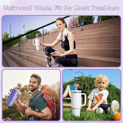 Straw Cover Cap,6PCS Straw Toppers for Stanley Cup, Compatible With 30oz & 40oz Tumblers 10mm Reusable Silicone Accessories,Ideal Gifts for Friends in Kuwait