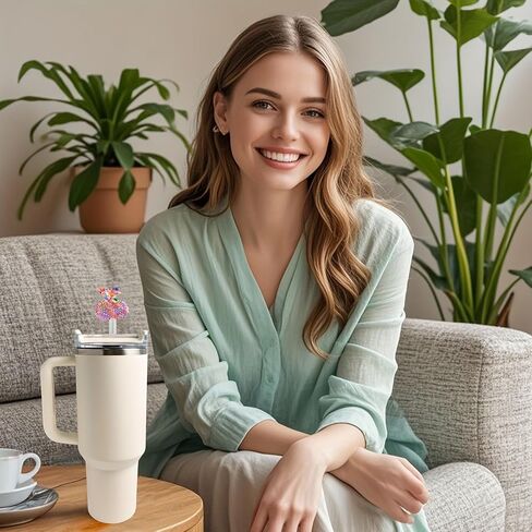 Straw Cover Cap,6PCS Straw Toppers for Stanley Cup, Compatible With 30oz & 40oz Tumblers 10mm Reusable Silicone Accessories,Ideal Gifts for Friends in Kuwait