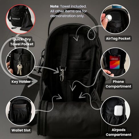 Magnetic Gym Bag for Men & Women – Small Gym Bag with Rack Attachment, Water Bottle Holder (Up to 40oz), Compact Workout Bag Keeps Gear Off Floor, Quick-Dry Towel Included in Saudi Arabia