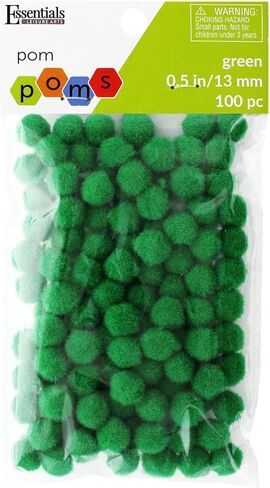 لعبة Essentials من Leisure Arts Pom Poms، عيد الميلاد قزحي الألوان -1/2 بوصة، 72 قطعة في كل عبوة in Kuwait