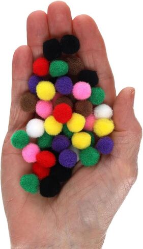لعبة Essentials من Leisure Arts Pom Poms، عيد الميلاد قزحي الألوان -1/2 بوصة، 72 قطعة في كل عبوة in Kuwait