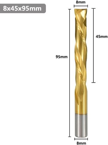 2 الناي حتى أسفل دوامة نهاية مطحنة CNC راوتر بت 3.175/4/6/8/10 مللي متر عرقوب التيتانيوم المغلفة كربيد نهاية مطحنة لنحت الخشب النقش طحن in Kuwait