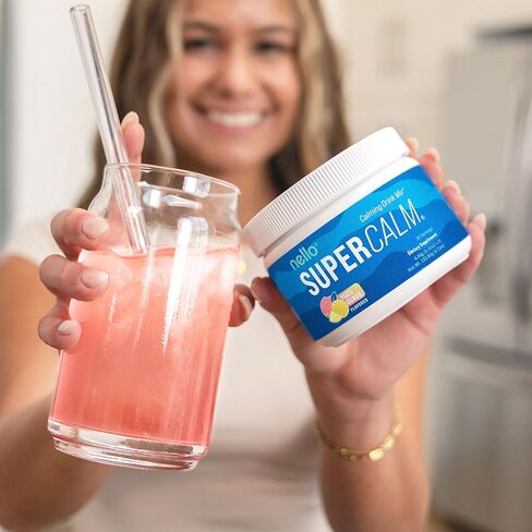Nello Supercalm Powdered Drink Mix, Yuzu Guava, L Theanine, Ksm-66 Ashwagandha, Magnesium Glycinate, Vitamin D 3, Supplements for Relaxation & Focus, No Sugar, Non GMO, On The Go, 30 Srvgs in Saudi Arabia