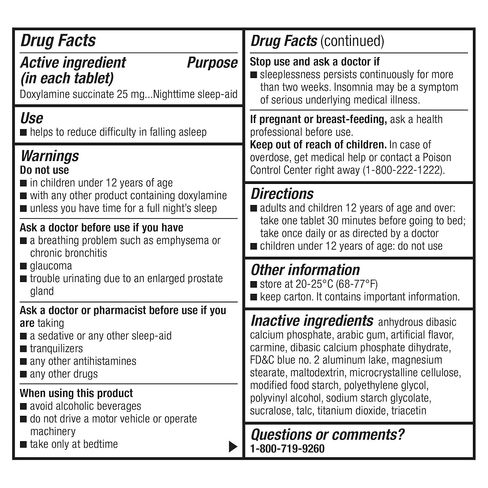 GoodSense Doxylamine Succinate Tablets, 25 mg, Berry Flavored, Night-time Sleep Aid, 24 Count in Kuwait