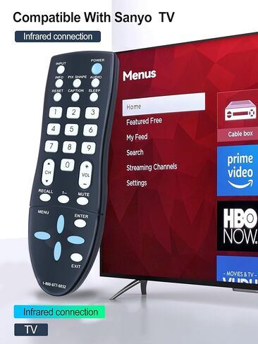 جهاز تحكم عن بعد عالمي لتلفزيون Sanyo LCD LED HDTV، جهاز تحكم عن بعد بديل لتلفزيون Sanyo DP19649 DP19648 DP26649 DP26640 (GXCC GXFA) in Saudi Arabia
