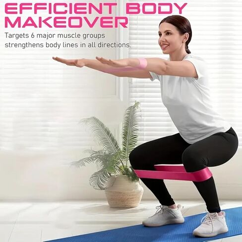 Resistance Loop Exercise Bands, 5 Set of Different Resistance Levels Elastic Bands for Home Fitness, Stretching in Saudi Arabia