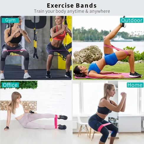 Resistance Loop Exercise Bands, 5 Set of Different Resistance Levels Elastic Bands for Home Fitness, Stretching in Saudi Arabia