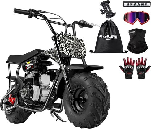 Oryxearth Mini Dirt Bike for Kids, Gas Powered Off Road Mini Dirt Bike Pit Bike with Automatic Transmission and Pull Start for Kids Green Skull in Kuwait