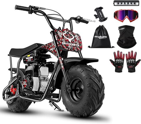 Oryxearth Mini Dirt Bike for Kids, Gas Powered Off Road Mini Dirt Bike Pit Bike with Automatic Transmission and Pull Start for Kids Green Skull in Saudi Arabia