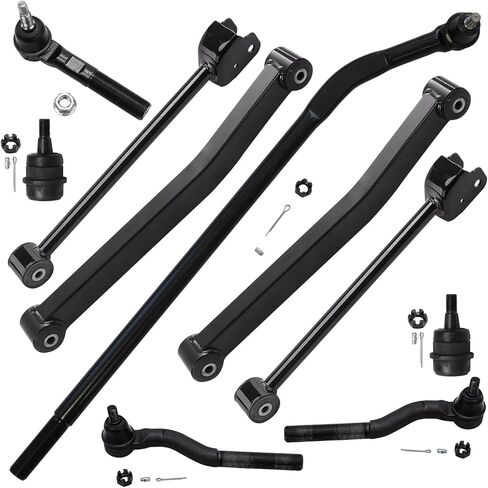 Detroit Axle - Front End 10pc Stementix Kit for 1994-2004 Ford Mustang ، 2 rems rems rems w/ball combours 4 tie rots 2 sway bars 2 boots 1995 1996 1997 1998 1999 2000 2001 2002 2003 placement in Kuwait