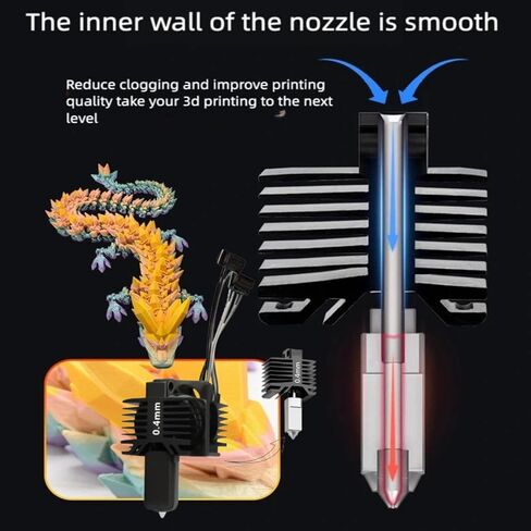 مجموعة P1S P1P Hotend الكاملة الأصلية، رأس طباعة كامل التجميع مع سخان سيراميك، ثيرمستور، مروحة تبريد، فوهة فولاذية صلبة 0.4 مم، استبدال Hotend لمختبر Bambuu P1 (لسلسلة P1) in Kuwait