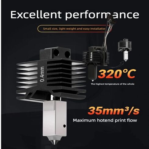 مجموعة P1S P1P Hotend الكاملة الأصلية، رأس طباعة كامل التجميع مع سخان سيراميك، ثيرمستور، مروحة تبريد، فوهة فولاذية صلبة 0.4 مم، استبدال Hotend لمختبر Bambuu P1 (لسلسلة P1) in Kuwait