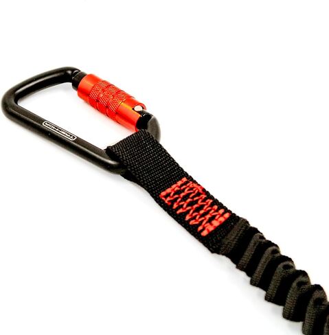 TREMMOR Tool Lanyard Tool Tether Bungee أداة قابلة للسحب ذاتيًا بسعة 15 رطلاً مع حلقة تسلق مزدوجة الحركة شديدة التحمل معتمدة من ANSI للأدوات اليدوية 35-51 بوصة تم تجميعها في الولايات المتحدة الأمريكية | TR0150 in Saudi Arabia