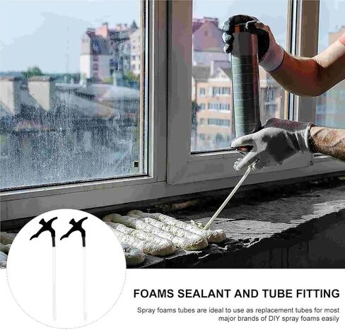 Spray Foam Nozzle 100Pcs Foam Tube Caulk Spray Foams Replacement Tubes Expand Foam Spray Foam Nozzle Replacements Plastic Diy in Kuwait