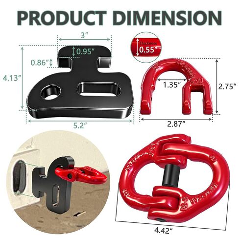 Heavy Duty Container Chain Bridle Hooks with Butterfly Clamps - Loading Hooks for Shipping Containers - Durable Steel Construction - 2-Pack in Saudi Arabia