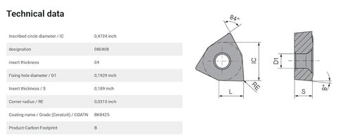7 قطعة جديد KOMET WOEX 080408-03 BK8425 TiAlN & TiN إدراجات حفر كربيد مطلية - NS0271BL5 in Saudi Arabia