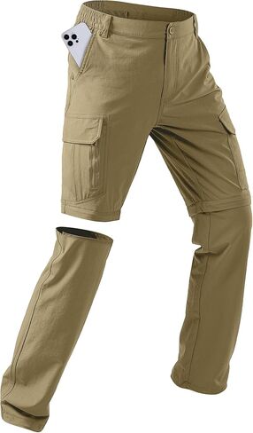 Mens Hiking Convertible Fishing Safari Pants Waterproof Zip Off Quick Dry Outdoor Trousers with Multiple Pockets in Saudi Arabia