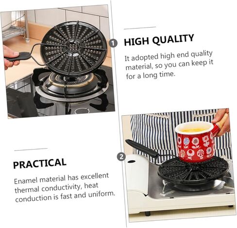 Garneck Heat Diffuser Plate for Induction Cooking Thermal Guide Plate for Even Heat Distribution for Pots Prevents Pot Blackening and Scratching Enamel Material in Saudi Arabia