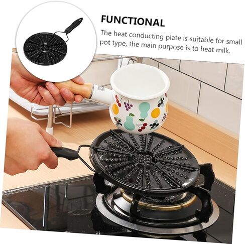 Garneck Heat Diffuser Plate for Induction Cooking Thermal Guide Plate for Even Heat Distribution for Pots Prevents Pot Blackening and Scratching Enamel Material in Saudi Arabia