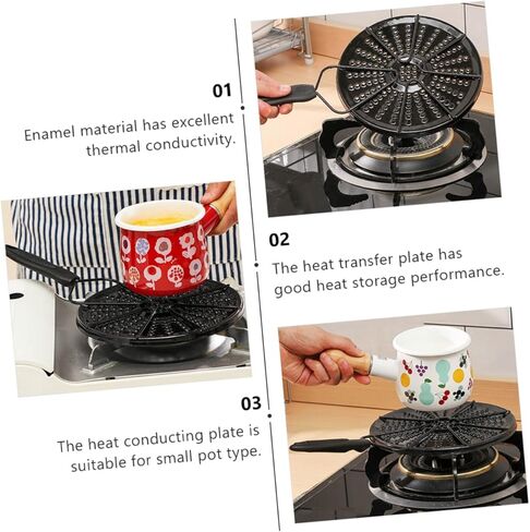 Garneck Heat Diffuser Plate for Induction Cooking Thermal Guide Plate for Even Heat Distribution for Pots Prevents Pot Blackening and Scratching Enamel Material in Saudi Arabia