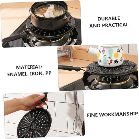 POPETPOP Heat Diffuser Plate for Gas Stove Black Heat Conduction Plate Thermal Guide Easy to Clean Cooking Accessory Flame Reducer for Even Heating in Saudi Arabia
