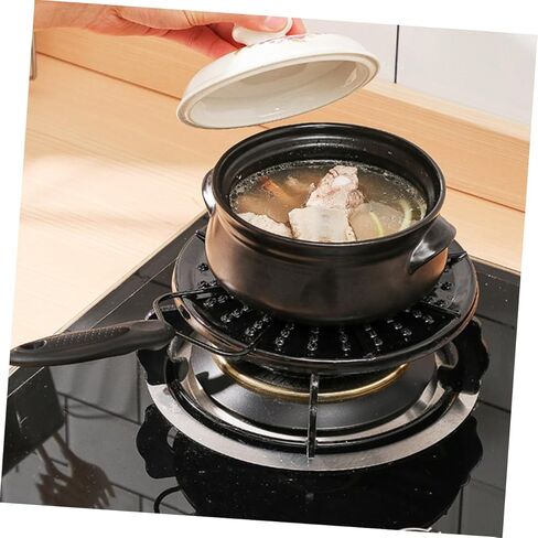 POPETPOP Heat Diffuser Plate for Gas Stove Black Heat Conduction Plate Thermal Guide Easy to Clean Cooking Accessory Flame Reducer for Even Heating in Saudi Arabia