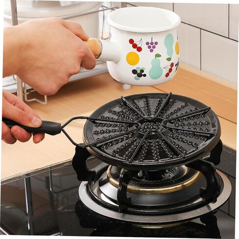 POPETPOP Heat Diffuser Plate for Gas Stove Black Heat Conduction Plate Thermal Guide Easy to Clean Cooking Accessory Flame Reducer for Even Heating in Saudi Arabia
