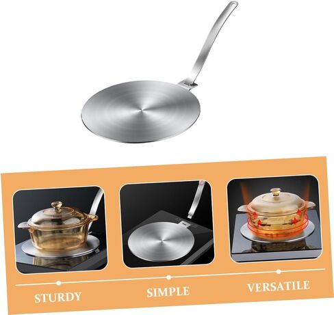 Luxshiny Heat Diffuser Plate with Removable Handle Stainless Steel Induction Converter for Gas and Electric Stoves Even Heat Distribution for Pots and Enamel Cookware Versatile in Saudi Arabia
