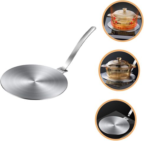 Luxshiny Heat Diffuser Plate with Removable Handle Stainless Steel Induction Converter for Gas and Electric Stoves Even Heat Distribution for Pots and Enamel Cookware Versatile in Saudi Arabia