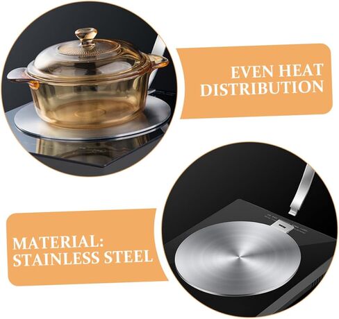 Luxshiny Heat Diffuser Plate with Removable Handle Stainless Steel Induction Converter for Gas and Electric Stoves Even Heat Distribution for Pots and Enamel Cookware Versatile in Saudi Arabia