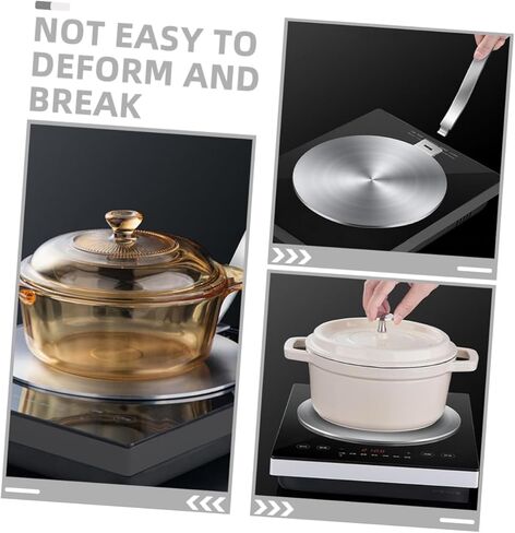 STOBAZA Stainless Steel Induction Cooktop Adapter Plate 24cm Heat Diffuser Adjustable Handle Compatible Cookware for Electric and Gas Stoves Versatile Cooking Tool in Saudi Arabia