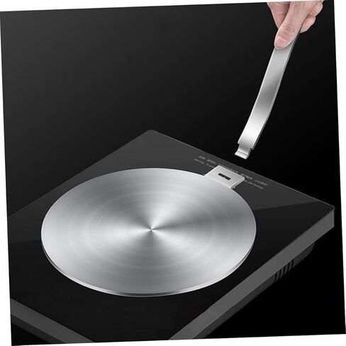 STOBAZA Stainless Steel Induction Cooktop Adapter Plate 24cm Heat Diffuser Adjustable Handle Compatible Cookware for Electric and Gas Stoves Versatile Cooking Tool in Saudi Arabia