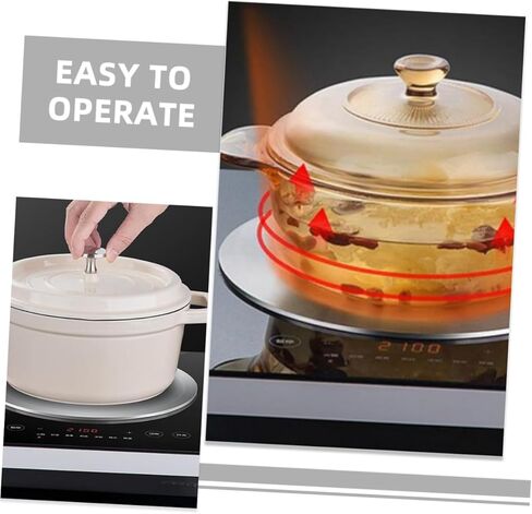 STOBAZA Stainless Steel Induction Cooktop Adapter Plate 24cm Heat Diffuser Adjustable Handle Compatible Cookware for Electric and Gas Stoves Versatile Cooking Tool in Saudi Arabia