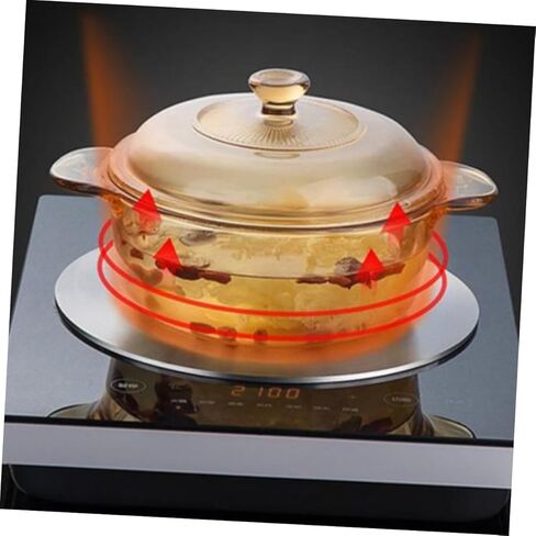 STOBAZA Stainless Steel Induction Cooktop Adapter Plate 24cm Heat Diffuser Adjustable Handle Compatible Cookware for Electric and Gas Stoves Versatile Cooking Tool in Saudi Arabia