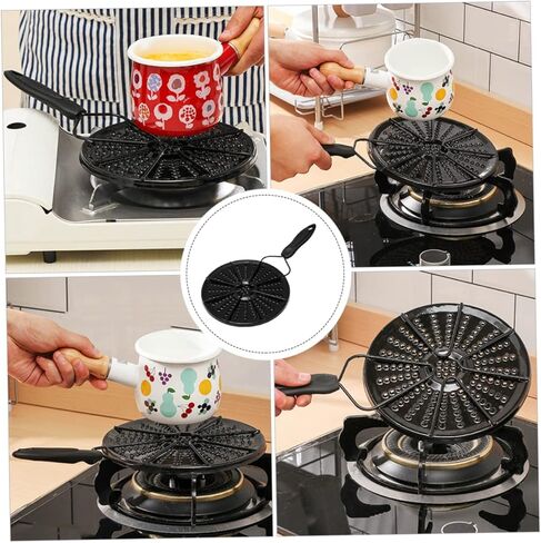 Cabilock Heat Diffuser Plate Enamel Cooking Accessory for Gas Stoves Even Heat Distribution for Pots for Milk Porridge Easy to Clean Hot Insulation in Saudi Arabia