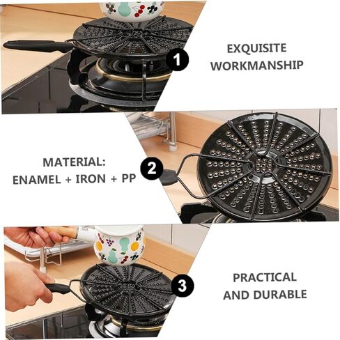 Cabilock Heat Diffuser Plate Enamel Cooking Accessory for Gas Stoves Even Heat Distribution for Pots for Milk Porridge Easy to Clean Hot Insulation in Saudi Arabia