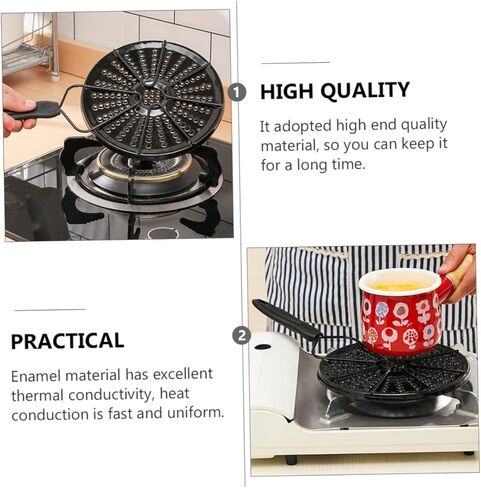 Cabilock Heat Diffuser Plate Enamel Cooking Accessory for Gas Stoves Even Heat Distribution for Pots for Milk Porridge Easy to Clean Hot Insulation in Saudi Arabia