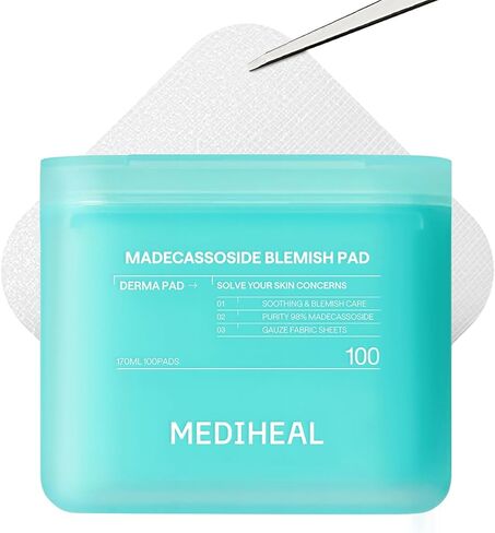 MEDIHEAL Toner Pads [Teatree] Trouble Care - Disney Pixar Edition - Quick Soothing for Sensitive Skin - Lactobacillus Acne Prone Skin - Vegan Face Gauze, Full Size 100 + Refill 100 (200 Count) in Saudi Arabia