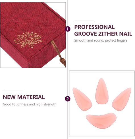 مجموعة أظافر أصابع جوزينج الاحترافية من تويفيان، أغطية حماية كبيرة لأطراف الأصابع من الكريستال الأحمر الرمان للعب جوزينج، ملحق أداة سلسلة قوية لتدريب البالغين in Kuwait