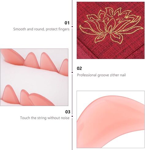 مجموعة أظافر أصابع جوزينج الاحترافية من تويفيان، أغطية حماية كبيرة لأطراف الأصابع من الكريستال الأحمر الرمان للعب جوزينج، ملحق أداة سلسلة قوية لتدريب البالغين in Kuwait
