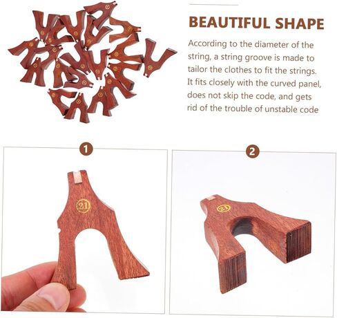 Mikinona 21 Pcs Wooden Guzheng Bridges Support Pillars Light Brown Rosewood Musical Instrument Parts for Guzheng String Replacement and Maintenance in Saudi Arabia