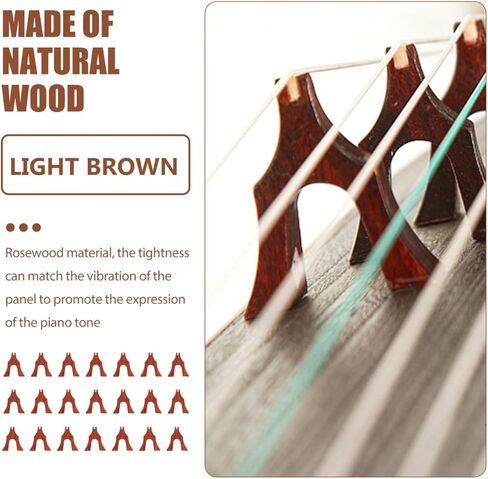 Mikinona 21 Pcs Wooden Guzheng Bridges Support Pillars Light Brown Rosewood Musical Instrument Parts for Guzheng String Replacement and Maintenance in Saudi Arabia