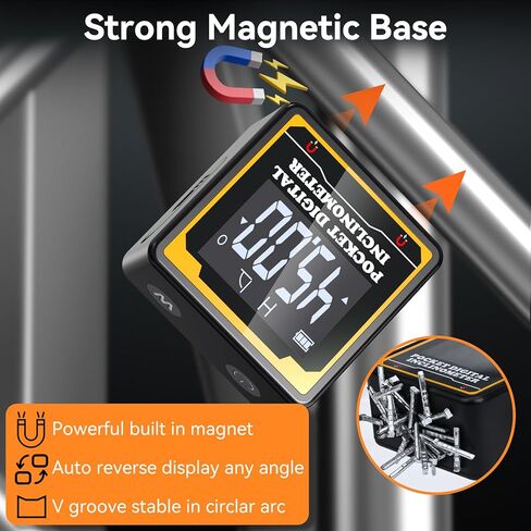 Preciva Magnetic Digital Angle Finder | 4-Sided High-Precision Inclinometer with Backlit LCD, IP54 Waterproof for Woodworking, Construction, Metal Working & DIY Projects in Kuwait