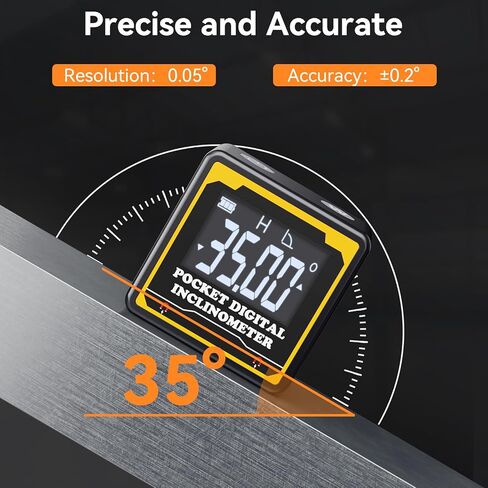 Preciva Magnetic Digital Angle Finder | 4-Sided High-Precision Inclinometer with Backlit LCD, IP54 Waterproof for Woodworking, Construction, Metal Working & DIY Projects in Kuwait