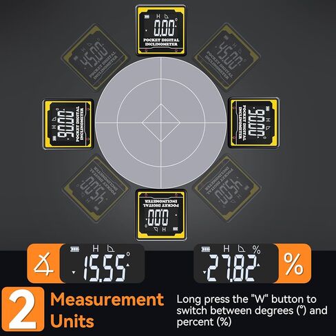 Preciva Magnetic Digital Angle Finder | 4-Sided High-Precision Inclinometer with Backlit LCD, IP54 Waterproof for Woodworking, Construction, Metal Working & DIY Projects in Kuwait