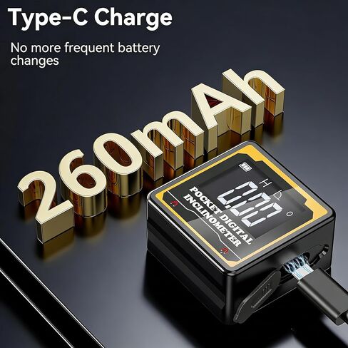 Preciva Magnetic Digital Angle Finder | 4-Sided High-Precision Inclinometer with Backlit LCD, IP54 Waterproof for Woodworking, Construction, Metal Working & DIY Projects in Kuwait